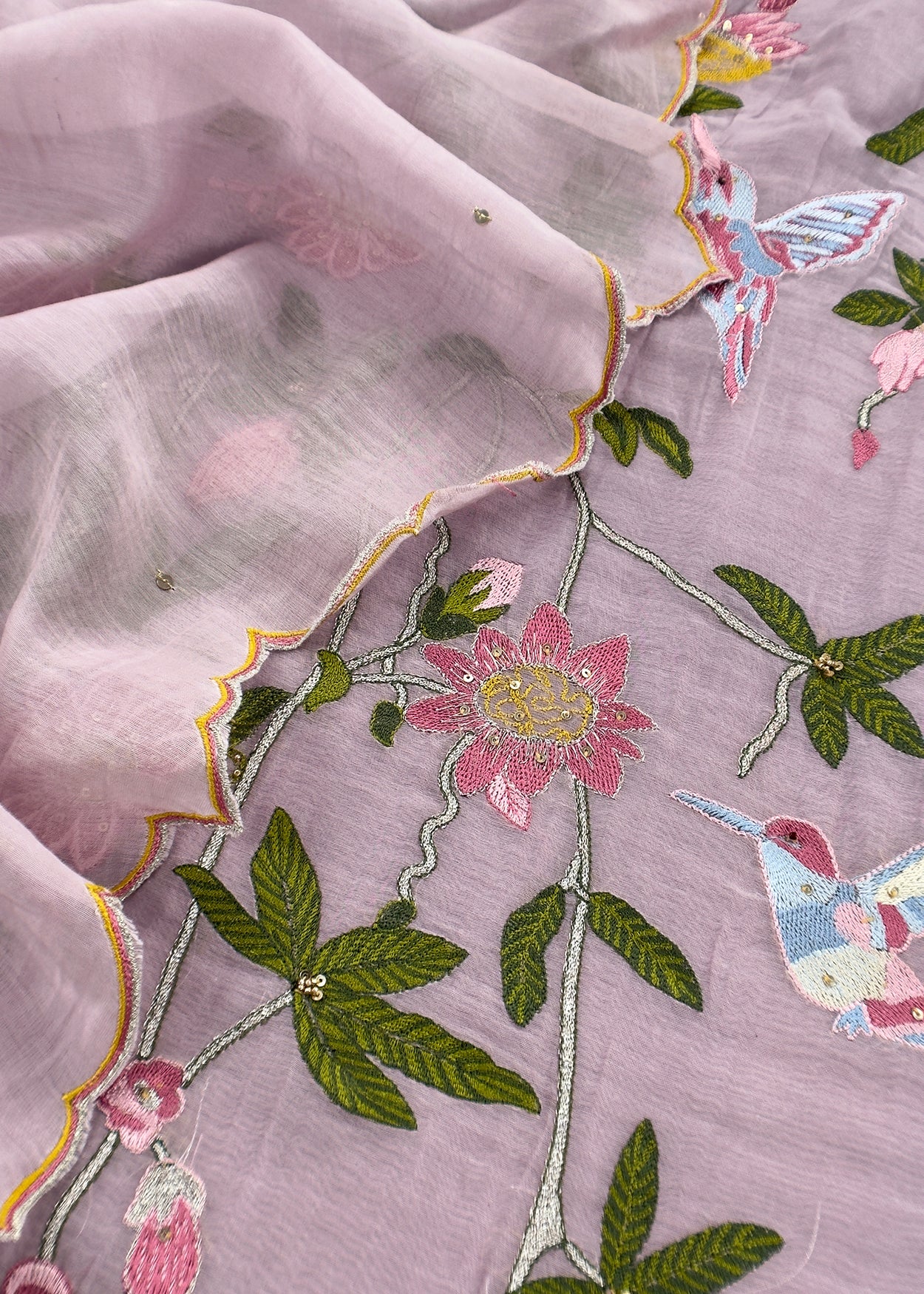 mulmul unstitched suit with dupatta

