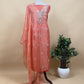 Kalasheel Luxe Green Pure Crushed Tissue Kurta And Organza Dupatta With Zardosi And Dabka Handwork