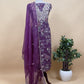 Kalasheel Luxe Deep Violet Pure Organza Suit With Zardosi And Dabka Handwork