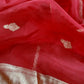 Red Handloom Silk Kurta And Kora Silk Dupatta With Kadwa Weaving