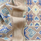 Soft Brown With Blue Handloom Patola Unstitched Suit In Mulmul