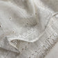 White With Pink Pure Mul Handblock Print Suit With Chikan Embroidery