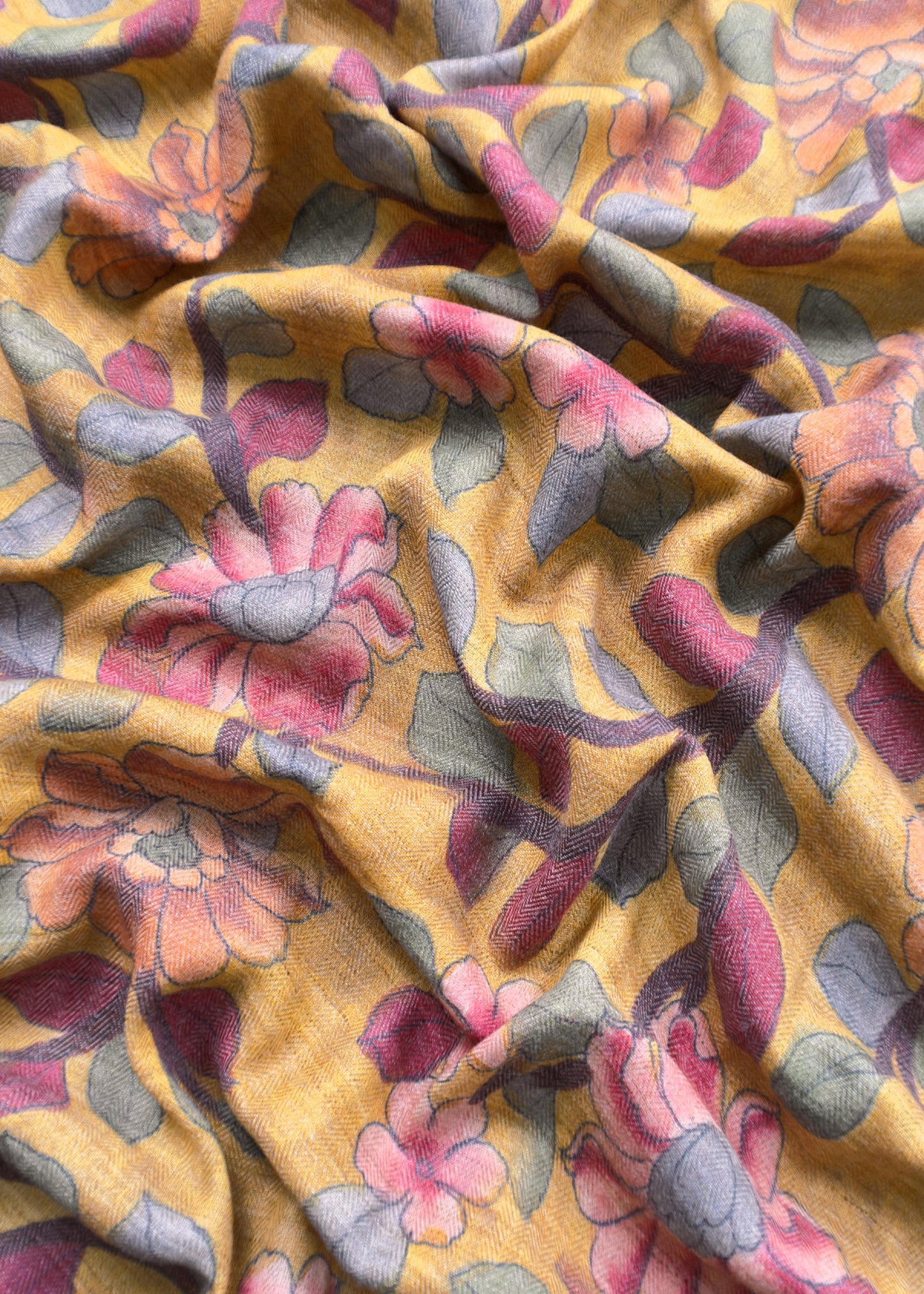 Pure Unstitched Pashmina Suit Kalamkari Pashmina Dupatta