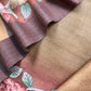 Brown Handloom Pashmina Suit With Hand Painted Kalamakari