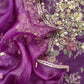 Kalasheel Luxe Deep Violet Pure Organza Suit With Zardosi And Dabka Handwork