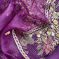 Kalasheel Luxe Deep Violet Pure Organza Suit With Zardosi And Dabka Handwork