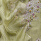 Kalasheel Luxe Green Pure Crushed Tissue Kurta And Organza Dupatta With Zardosi And Dabka Handwork