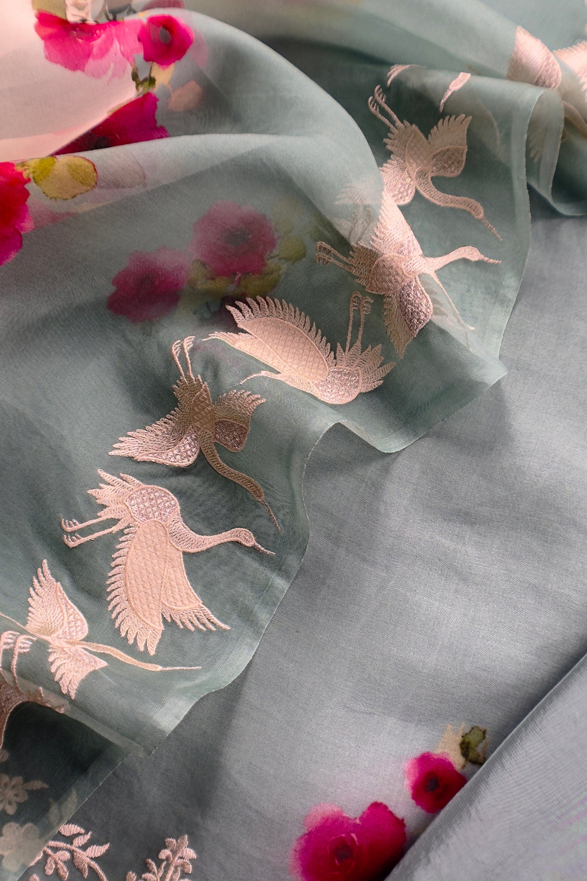 Wedding Wear Organza Silk With Applique work

