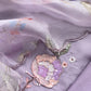 Petal and Poise Lavender Pure Organza Suit with Sequin and Appliqué Handwork