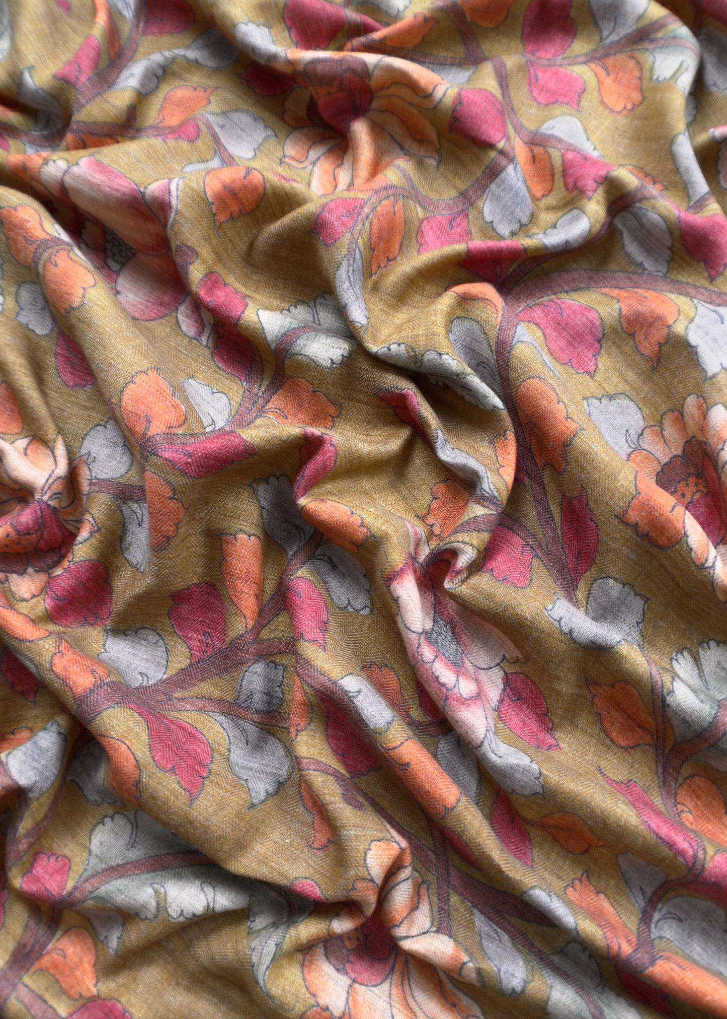 Unstitched Pashmina Suit Kalamkari Pashmina Dupatta