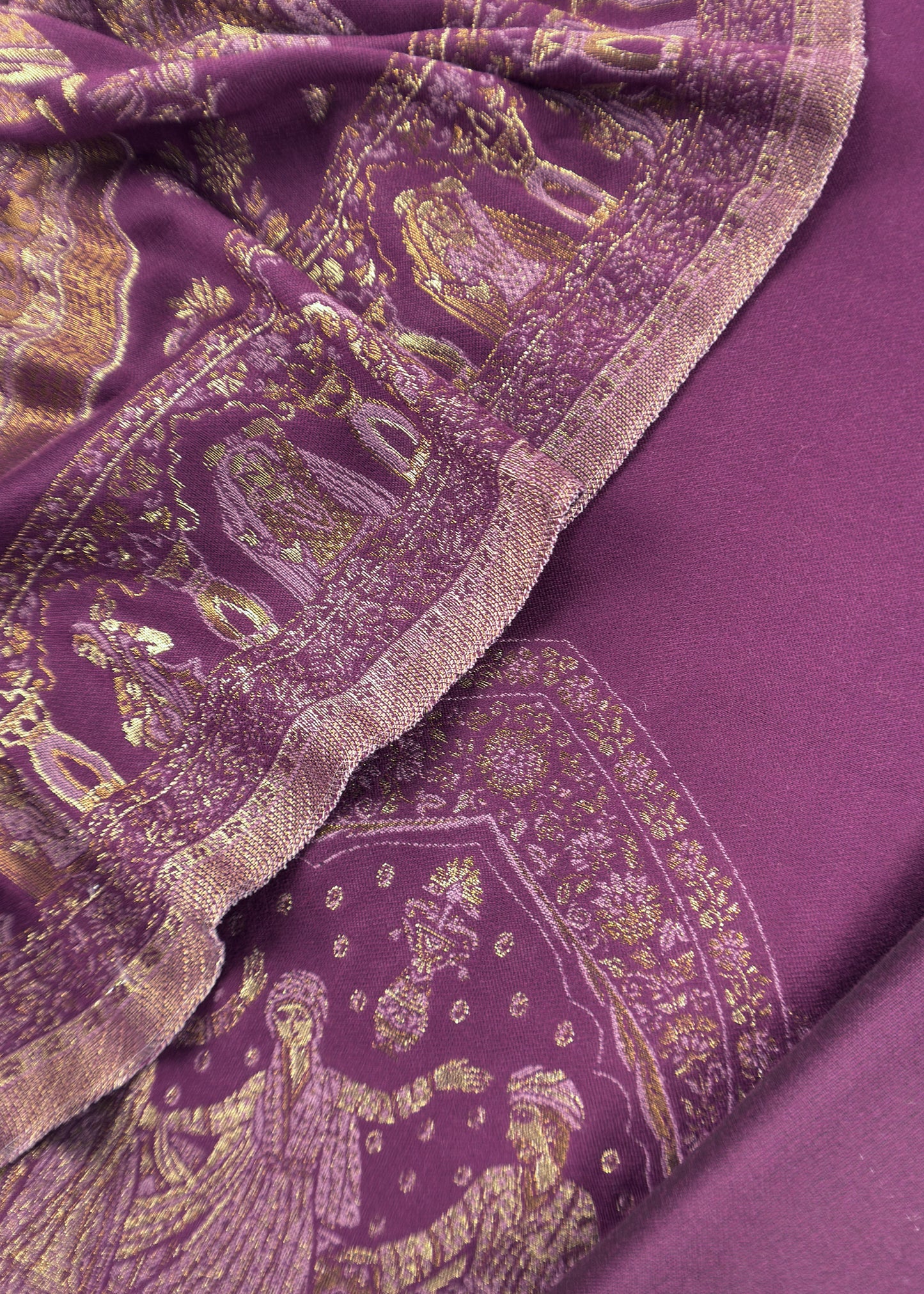 Wine Pure Woolen Suit With Kani Weaving