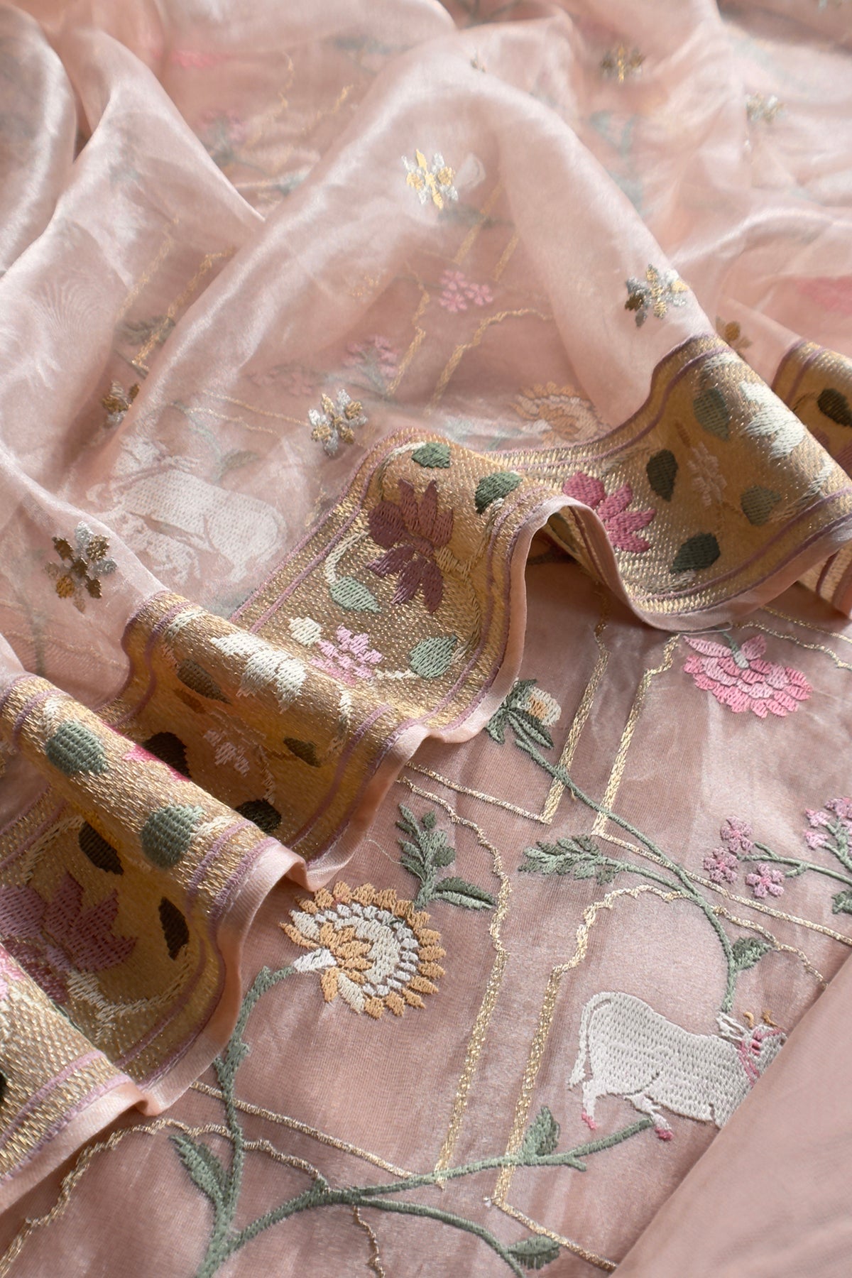 Luxury handloom tissue silk suit

