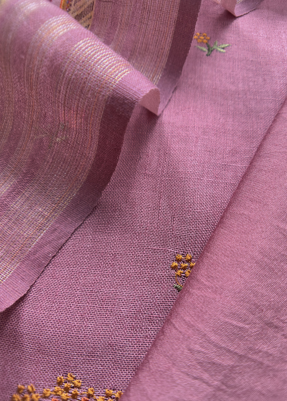 Pink Linen Suit With Digital Print Dupatta