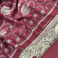Maroon Merino Wool Unstitched Suit in Aari Embroidery