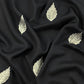Black Woolen Unstitched Suit With Aari Zari Embroidery