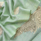 Pastel Green Woolen Unstitched Suit With Aari Zari Embroidery