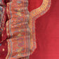 Red And Orange Handloom Silk Suit With Kani Zari Weaving