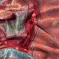 Red And Orange Handloom Silk Suit With Kani Zari Weaving