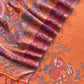 Orange Kani Zari Silk Unstitched Suit Set