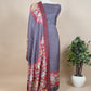 Pure Unstitched Pashmina Suit Hand-Painted Kalamkari Pashmina Dupatta