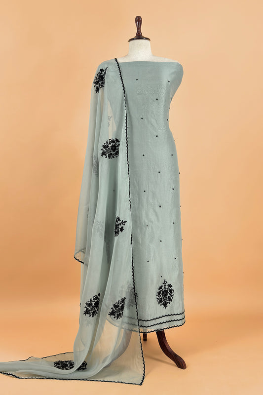 Luxury kora silk suit with Handwork

