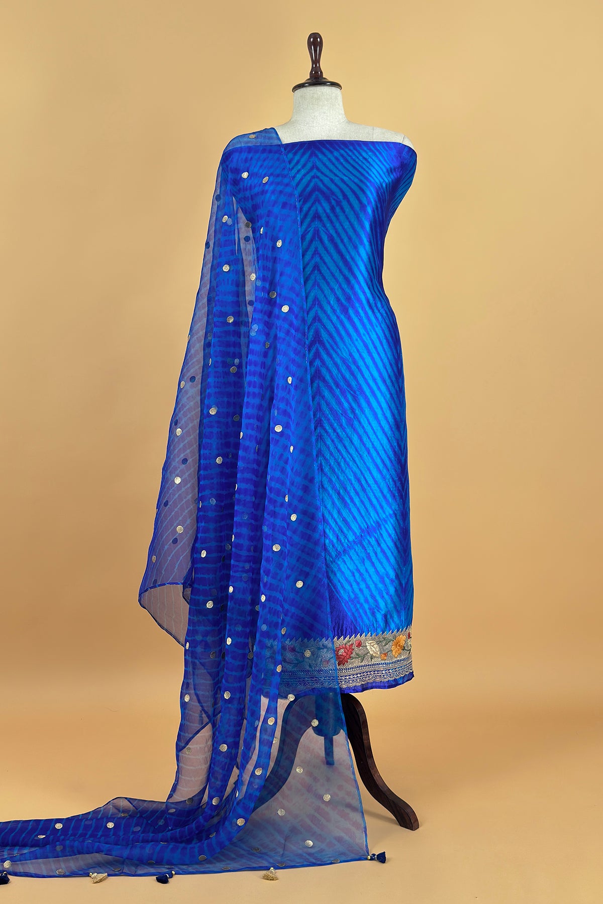 Pure banarasi suit with paithani weaving

