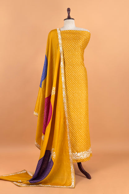 Art tussar unstitched suit with dupatta


