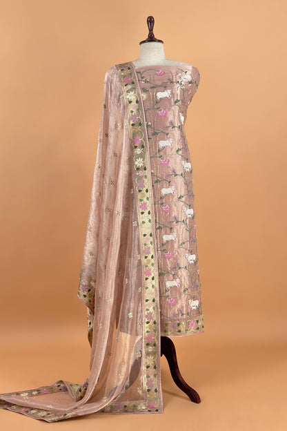 Buy wedding wear suit in tissue silk fabric

