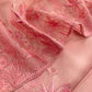 Baby Pink Luxe Swamp Green Pure Kora Silk Suit With Palm Trees Embroidery