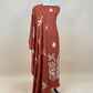 woolen aari embroidery suit with dupatta