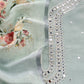 linen unstitched suit with hand embroidery

