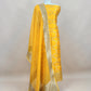 Yellow Pure Varanasi Silk Kurta And Kora Silk Dupatta With Cutwork Zari Weaving