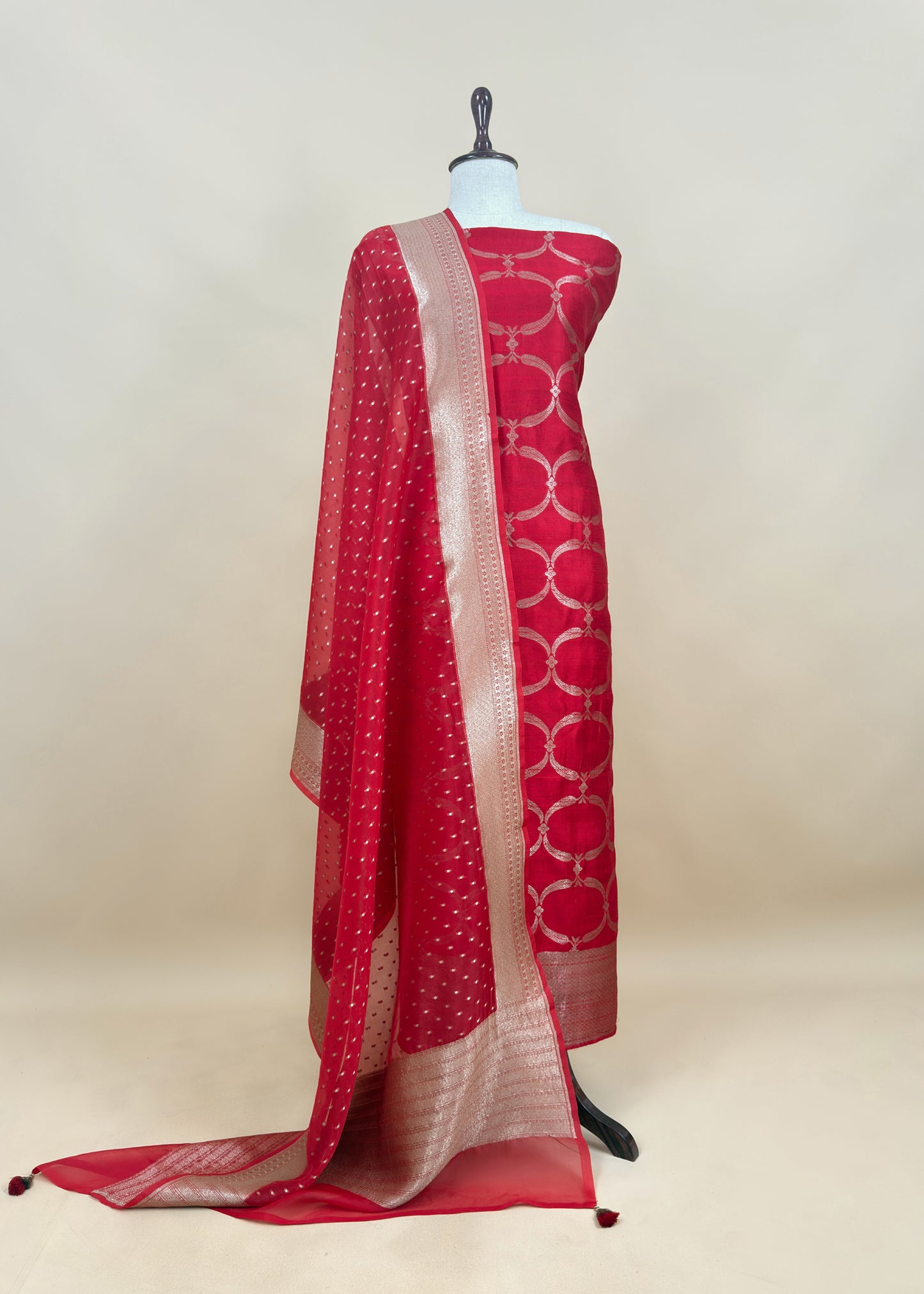 Yellow Pure Varanasi Silk Kurta And Kora Silk Dupatta With Cutwork Zari Weaving