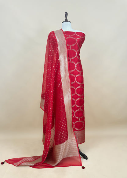 Green Pure Varanasi Silk Kurta And Kora Silk Dupatta With Cutwork Zari Weaving