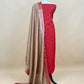 Pink And Medium Brown Banarasi Chanderi Suit With Contrast Dupatta