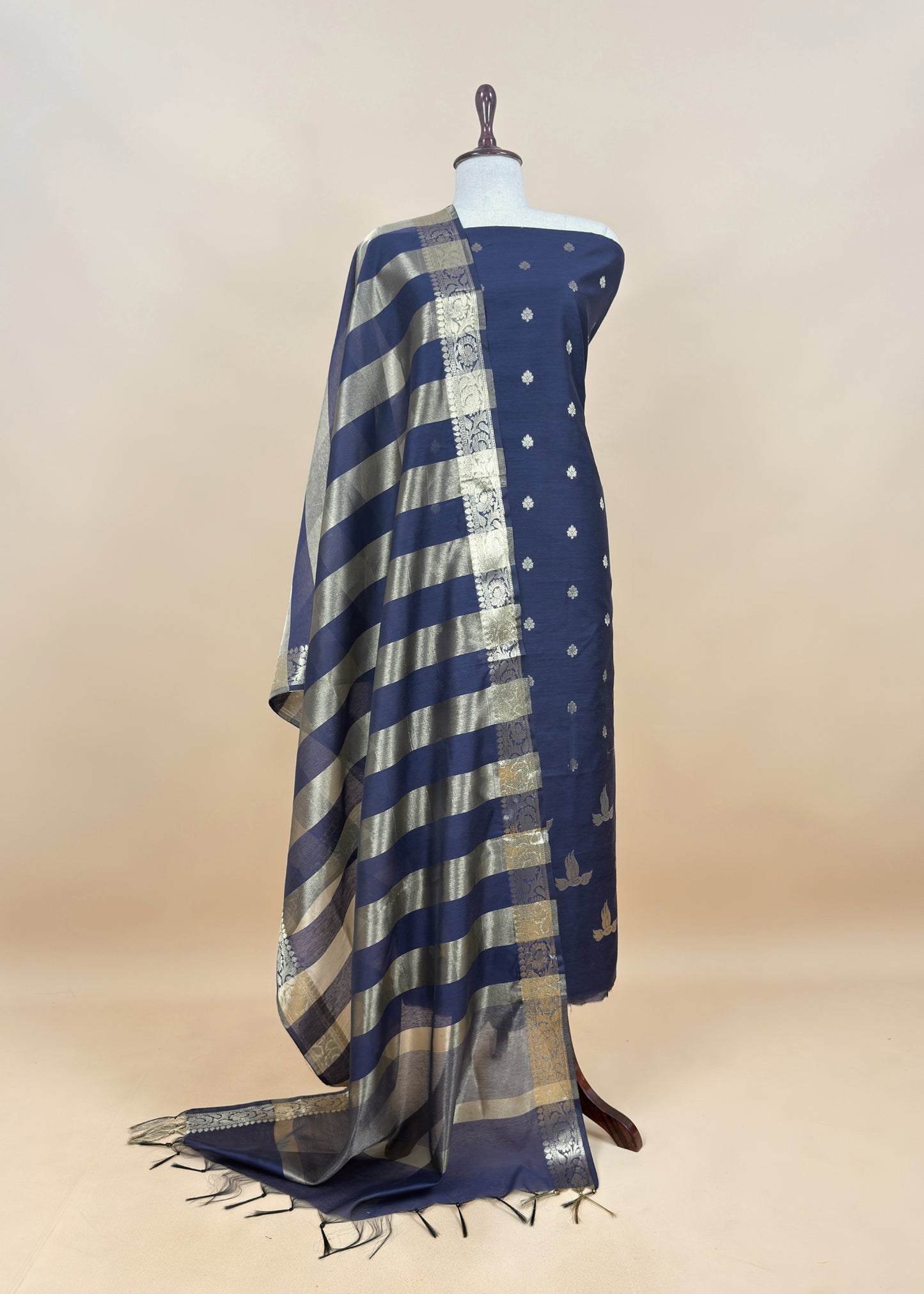 Pink Banarasi Chanderi Suit With Dupatta