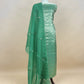 Emerald Green Brocade Silk Kurta And Organza Silk Dupatta with Handwork