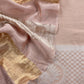 Pale Pink Pure Banarasi Silk Suit With Zari Weaving