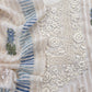 White With Blue Handloom Georgette Suit With Thread Embroidery