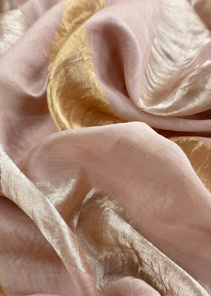 Pale Pink Pure Banarasi Silk Suit With Zari Weaving