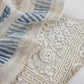White With Blue Handloom Georgette Suit With Thread Embroidery