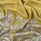 Maize Yellow Pure Merino Wool With Beautiful Aari Embroidery