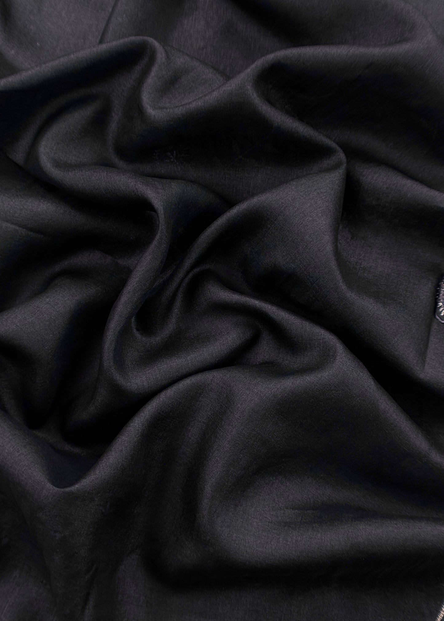 Sahiba 2025 Charcoal Black Handloom Desi Tussar Suit With Pitta And Appliqué Work