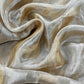Beige Handloom Tissue Silk Suit Fabric With Panel Dupatta