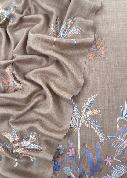 winter wear aari embroidery woolen suit