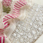 White With Pink Handloom Georgette Suit With Thread Embroidery