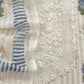 White With Blue Handloom Georgette Suit With Thread Embroidery