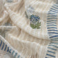 White With Blue Handloom Georgette Suit With Thread Embroidery
