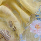 Canary Yellow Brocade Silk Kurta And Kora Silk Dupatta With Handwork