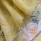 Canary Yellow Brocade Silk Kurta And Kora Silk Dupatta With Handwork